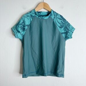 Athleta Girl Turquoise Short Sleeve Rashguard Top Size M 8/10 EUC